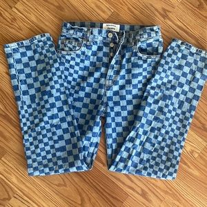 Reformation Cynthia Checkerboard High Rise straight Jeans size 27